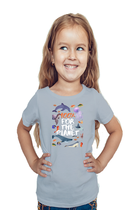 Grey 100% for the Planet T-Shirt for Girl