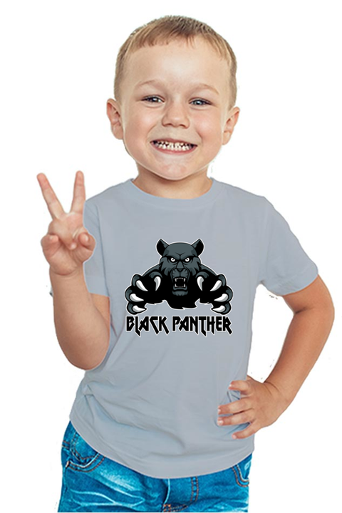 Black Panther Grey T-Shirt for Boys