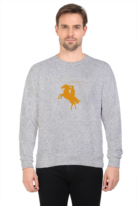 Grey Cowboy Lasso Rope Sweatshirt for Men