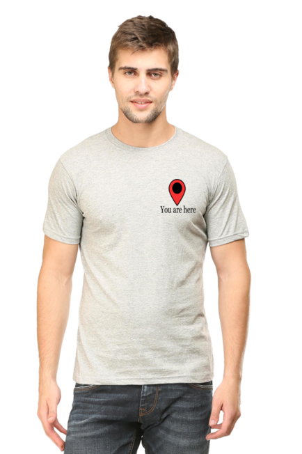 You Are Here Grey T-Shirt for Men