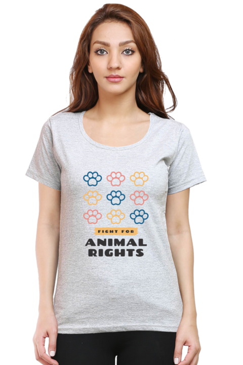 Grey Fight for Animal Rights T-Shirt for Women