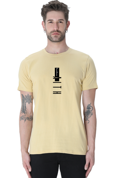 The Faith Series Beige T-shirt for Men