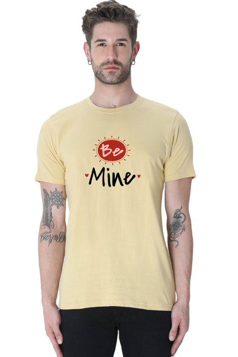 Be Mine Valentine's Day T-shirt for Men - Beige