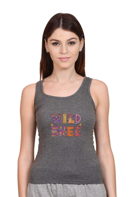 Wild And Free Charcoal Tank Top for Women