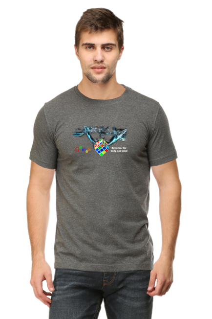 Charcoal Grey Refresh Body and Mind T-Shirt for Men