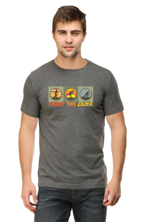 Enjoy the Game Cricket Charcoal T-Shirt for Men