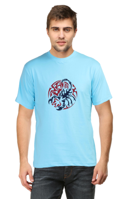 Scorpion Tattoo Sky Blue T-Shirts for Men