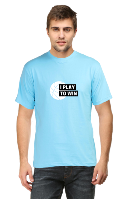 Sky Blue I Play to Win T-Shirt for Men