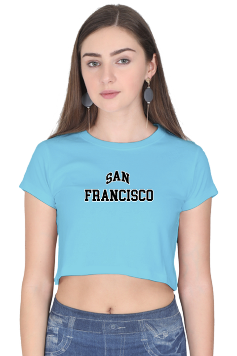 San Francisco Sky Blue Crop Top for Women