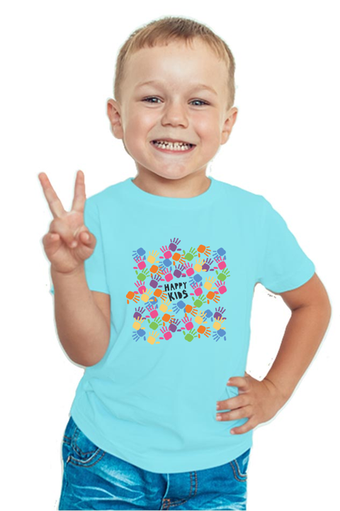 Happy Kids T-Shirt for Boys - Sky Blue