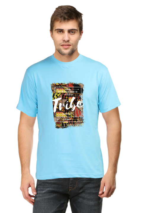 Ethnic Chic Tribe Sky Blue T-Shirt for Men