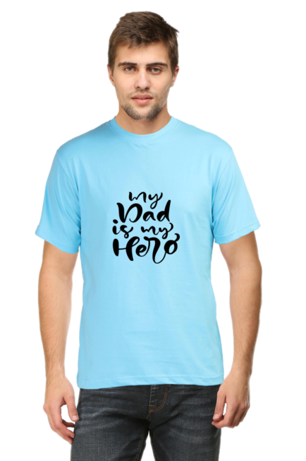 My Dad is My Hero Sky Blue T-Shirt for Men