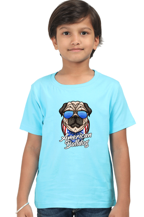 American Bulldog Sky Blue T-shirt for Boys