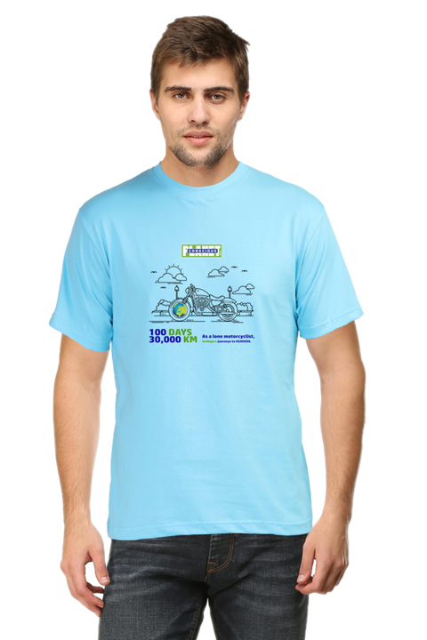 Sadhguru Journeys to Save Oil T-shirt for Men - Sky Blue