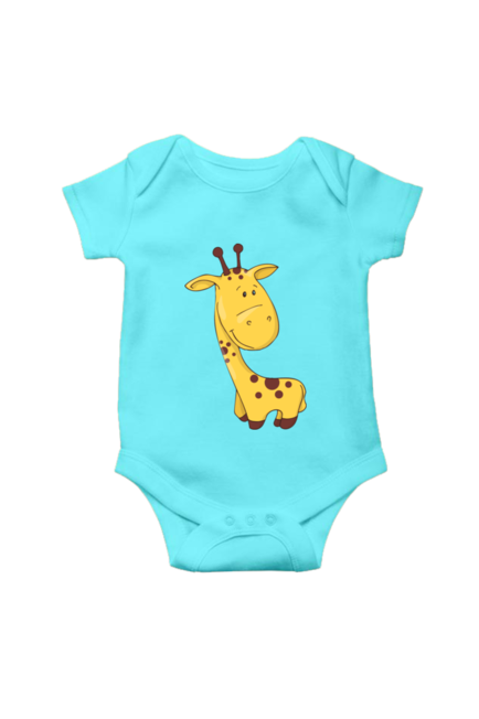 Cute Baby Giraffe Sky Blue Rompers for Babies