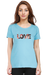 Love on Valentine's Day Sky Blue T-Shirt for Women