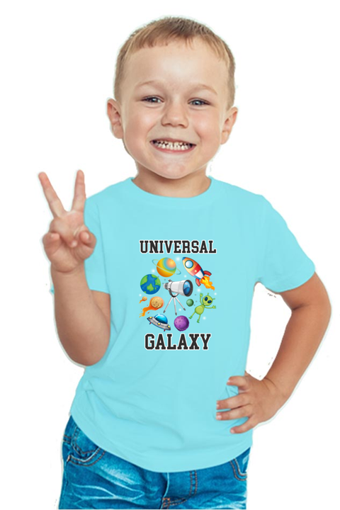 Universal Galaxy Sky Blue T-Shirt for Boys