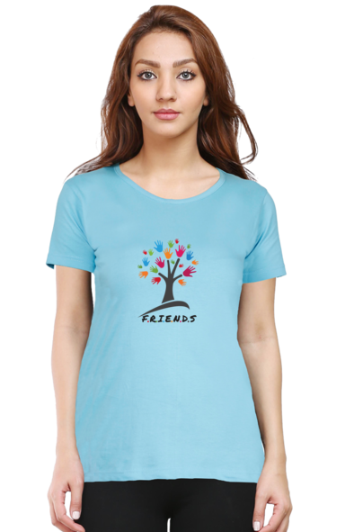 Friendly Hands T-Shirt for Women - Sky Blue