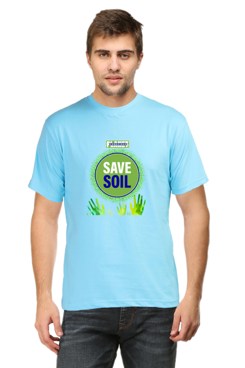 Save Soil T-shirt for Men - Sky Blue