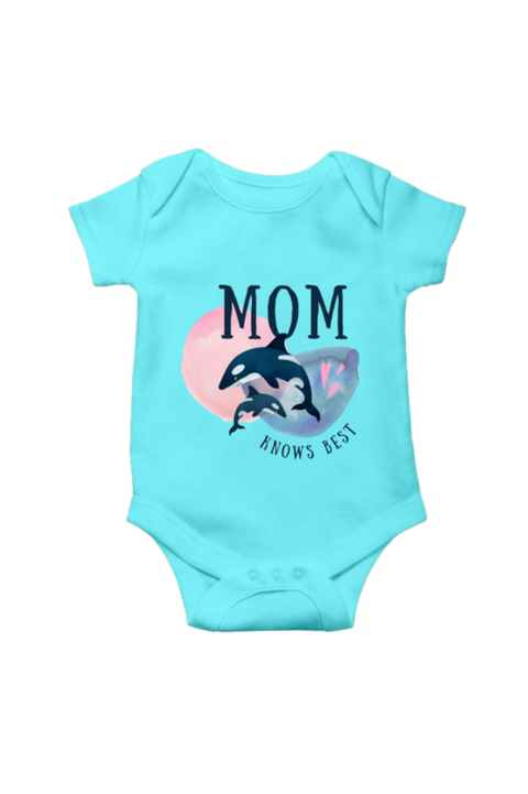Sky Blue Mom Knows Best Rompers for Baby