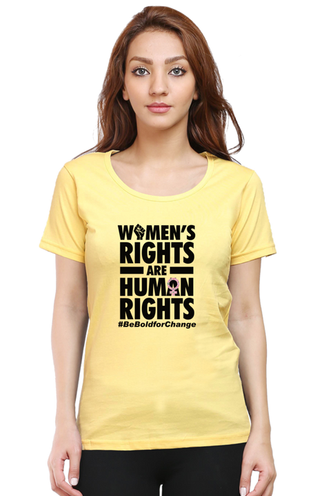Women's Rights are Human Rights Yellow T-Shirt for Women