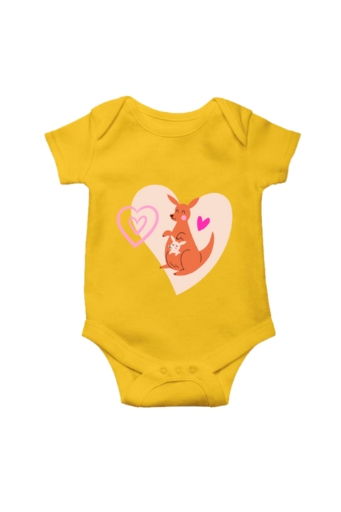 Yellow Pink Kangaroo Rompers for Baby