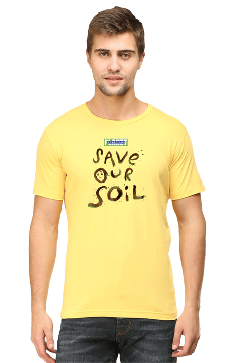 Save Our Soil T-shirt for Men -Yellow