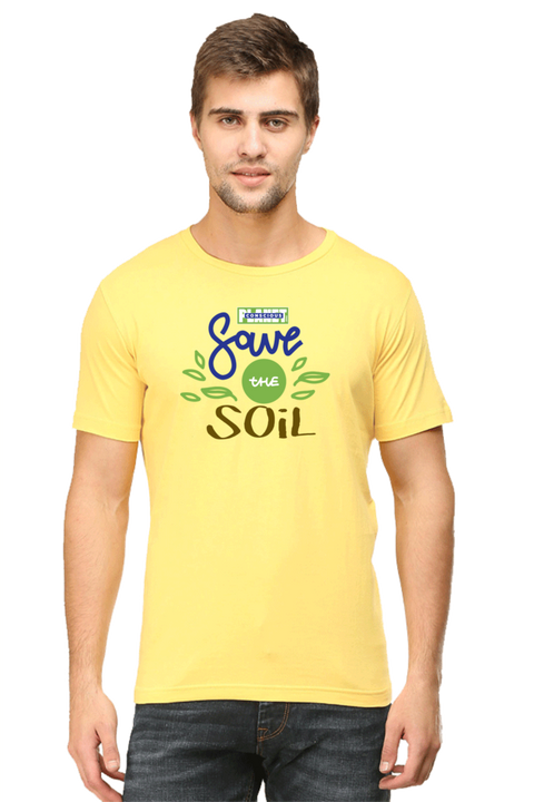 Save The Soil T-shirt for Men - Yellow