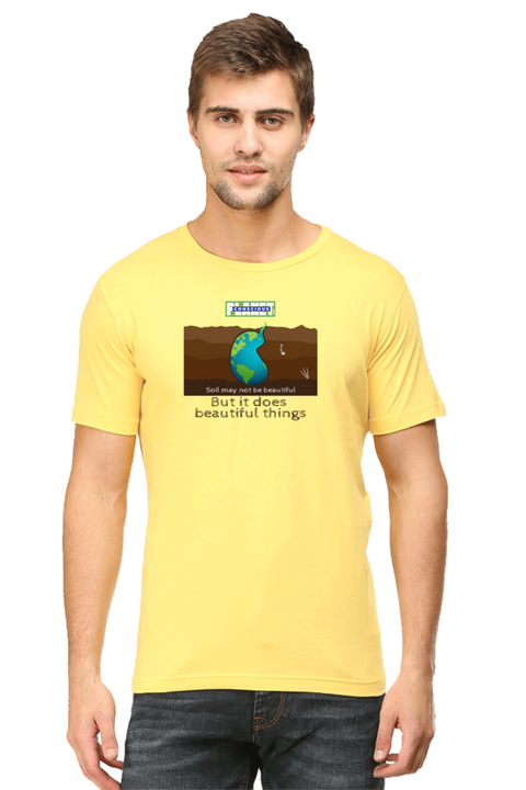 Soil is Not Beautiful T-shirt for Men - New Yellow