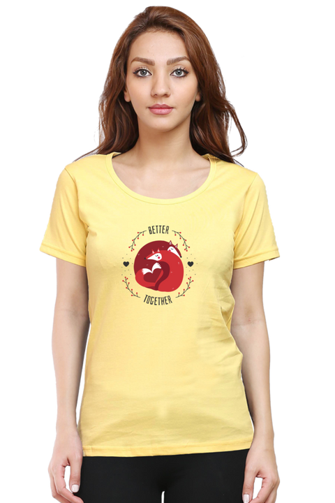 Better Together Valentine T-Shirt for Women - Yellow