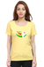 India in Rainbow Colours T-Shirt for Women - Yellow