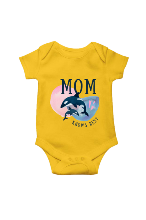 Yellow Mom Knows Best Rompers for Baby
