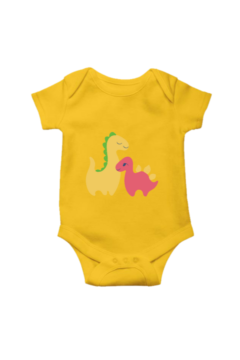 Yellow Baby Dino Baby Rompers