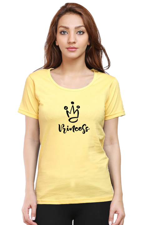 Crown Princess T-Shirt for Women - Yellow