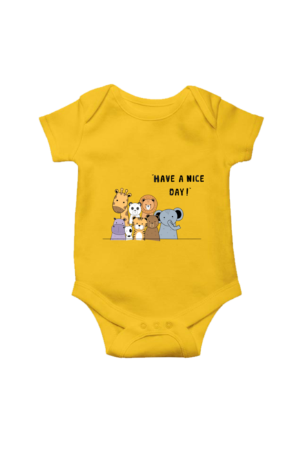Have a Nice Day Yellow Rompers for Baby