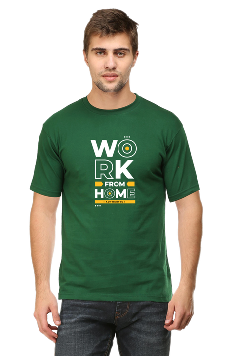 Work From Home T-Shirt for Men - Bottle Green