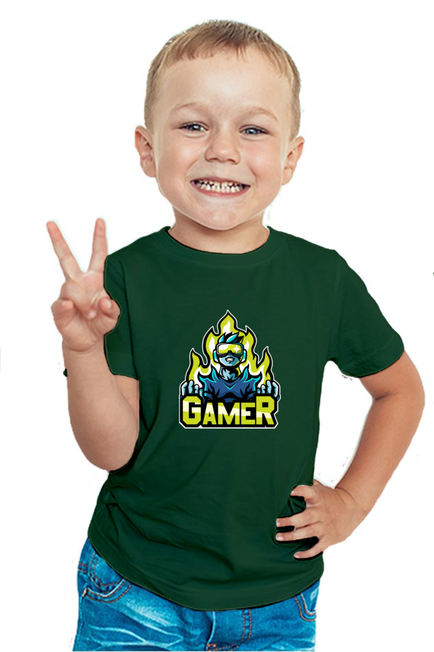 Flashing Gamer Bottle Green T-Shirt for Boys