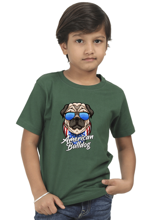 American Bulldog Green T-shirt for Boys