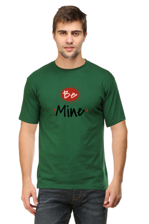 Be Mine Valentine's Day T-shirt for Men - Bottle Green