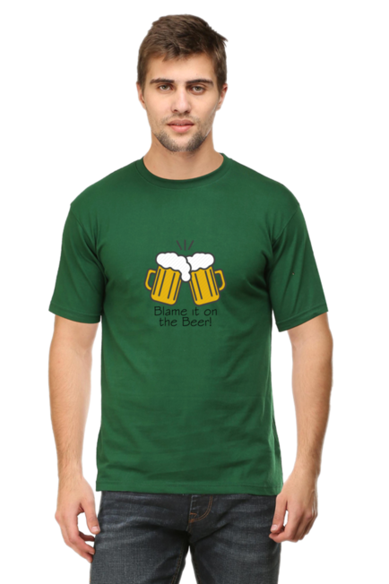 Bottle Green Blame it on the Beer T-Shirt for Men