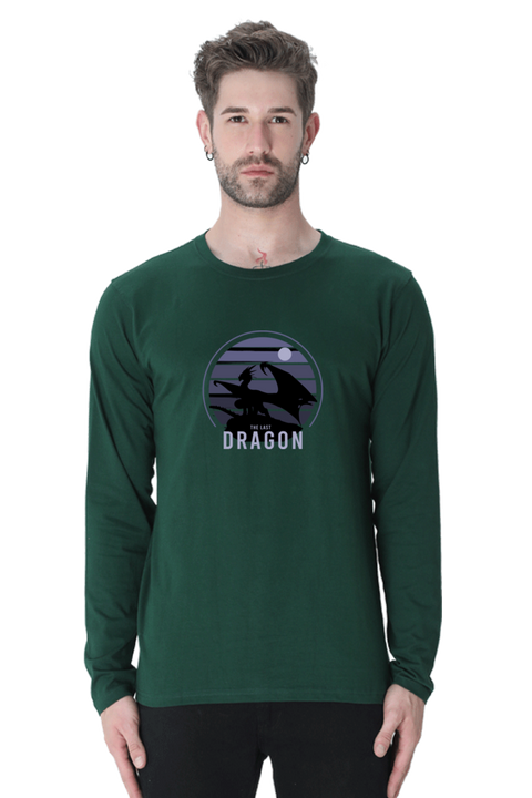 The Last Dragon Bottle Green Full Sleeve T-Shirt for Men