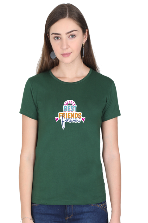 Best Friends Forever T-Shirt for Women - Bottle Green