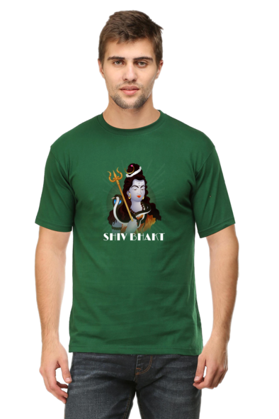 Maha Shiv Bhakt Bottle Green T-Shirt for Men