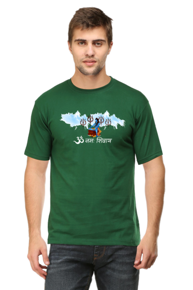 Om Namah Shivay Bottle Green T-Shirt for Men