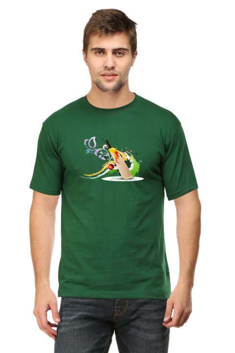 Cricket Match Today Bottle Green T-Shirt for Men