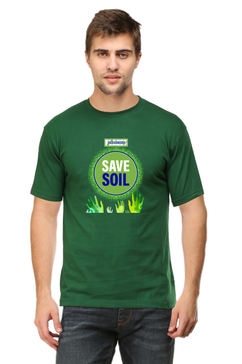 Save Soil T-shirt for Men - Bottle Green