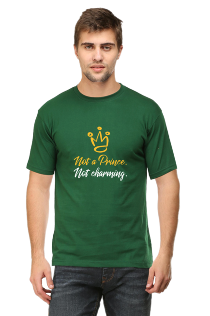 Not a Prince, Not Charming Bottle Green T-Shirt for Men