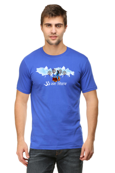 Om Namah Shivay Royal Blue T-Shirt for Men