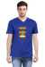 Tribal Mask Royal Blue V-Neck T-Shirt for Men