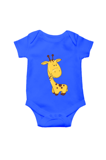 Cute Baby Giraffe Royal Blue Rompers for Babies